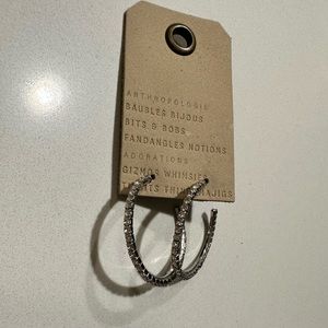 Anthropologie silver hoops NWT